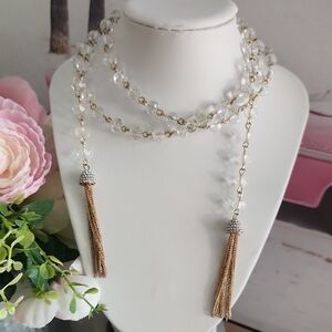 Elegant Gold and Silver Tassel Necklace
